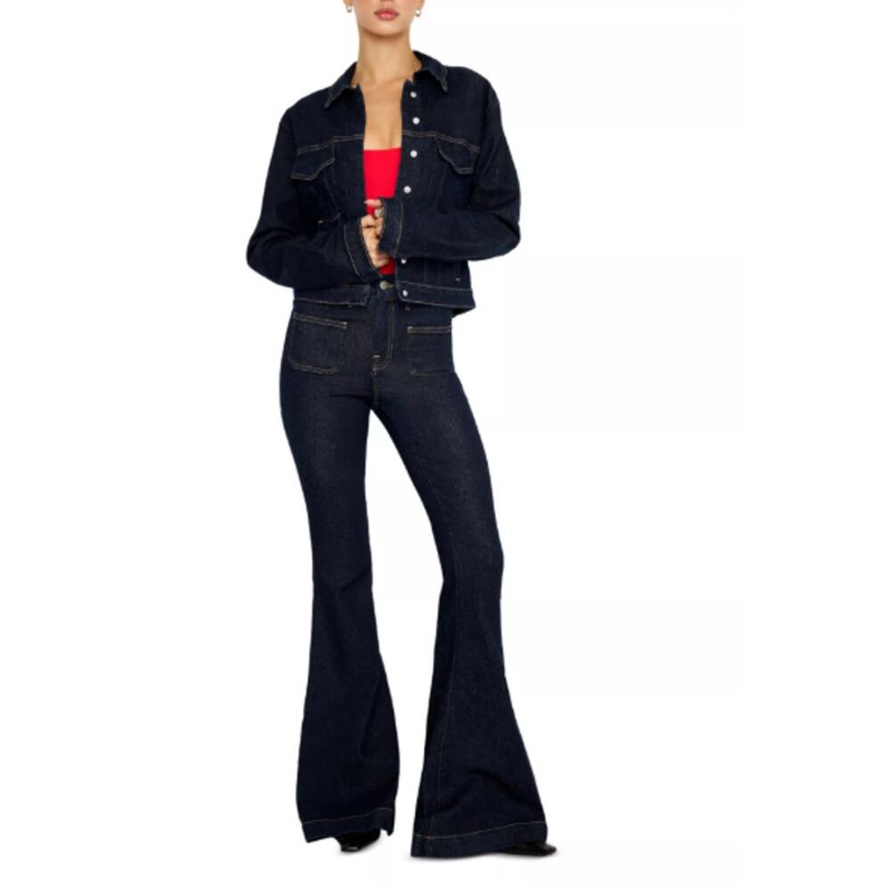 Good American Women's Indigo Committed to Fit Denim Jacket Size XS - Picture 9 of 10